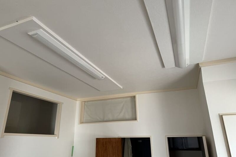 Before partial demolition of the ceiling
