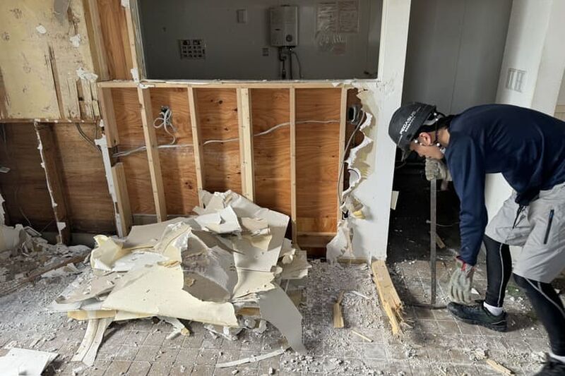 Partition demolition work