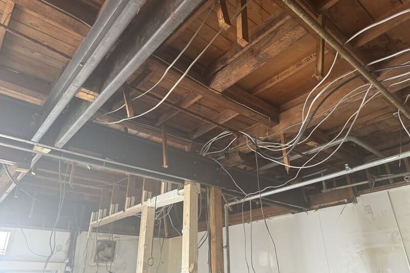 After dismantling the ceiling